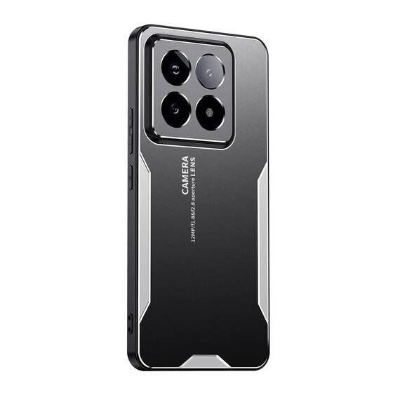 Custodia per telefono ibrida in metallo TPU per Xiaomi 14 Pro Blade Series (argento)