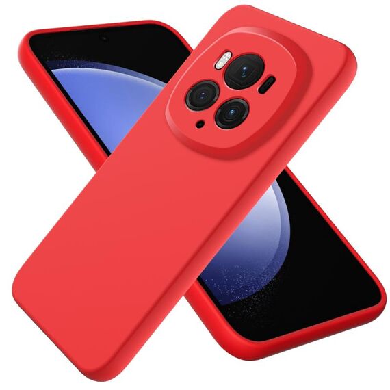 Custodia per telefono antiurto in silicone liquido di colore puro per Honor Magic6 Pro (rosso)