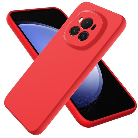 Custodia per telefono antiurto in silicone liquido di colore puro per Honor Magic6 (rosso)