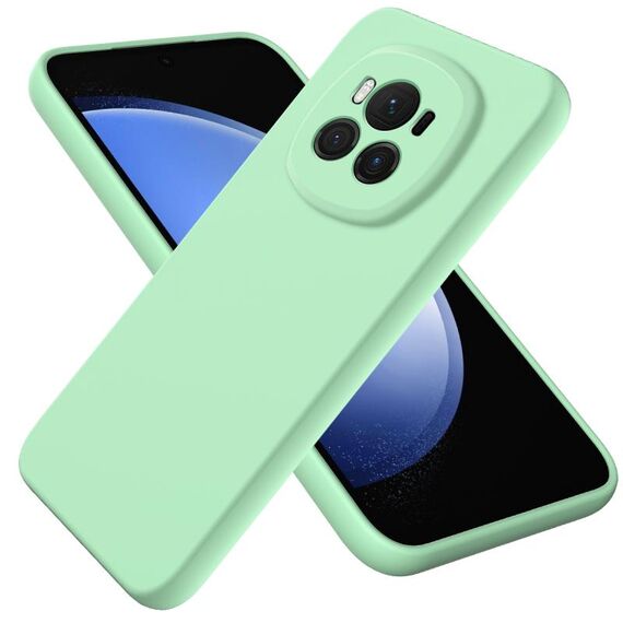 Custodia per telefono antiurto in silicone liquido di colore puro per Honor Magic6 (verde)