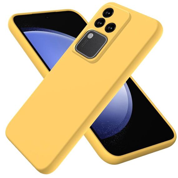 Per vivo S18 / S18 Pro / V30 / V30 Pro Custodia protettiva a copertura totale antigoccia in silicone liquido tinta unita (Giallo)