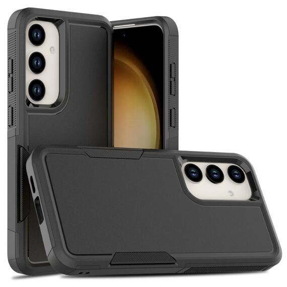 Per Samsung Galaxy S24+ 5G 2 in 1 PC + custodia per telefono TPU (nera)