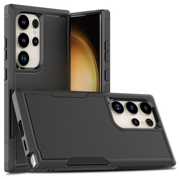 Per Samsung Galaxy S24 Ultra 5G 2 in 1 PC + custodia per telefono TPU (nera)