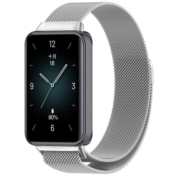 Cinturino per orologio in maglia di acciaio magnetico For Honor Band 9 Milan (argento)