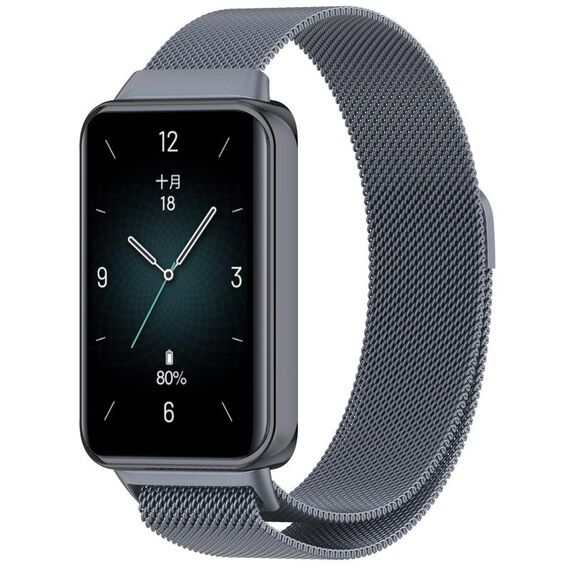 Cinturino per orologio in maglia di acciaio magnetico For Honor Band 9 Milan (grigio)