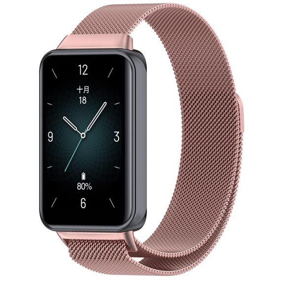Cinturino per orologio in maglia di acciaio magnetico For Honor Band 9 Milan (rosa)