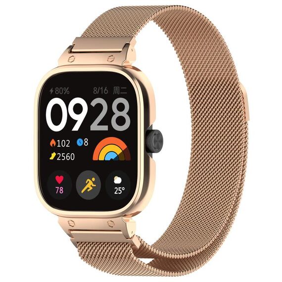 Per CMF Watch Pro D395 struttura in metallo + cinturino magnetico integrato milanese (oro rosa)