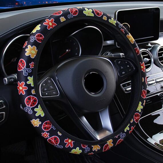 Coprivolante per auto in tessuto stampato senza fascia elastica interna, modello: Beetle