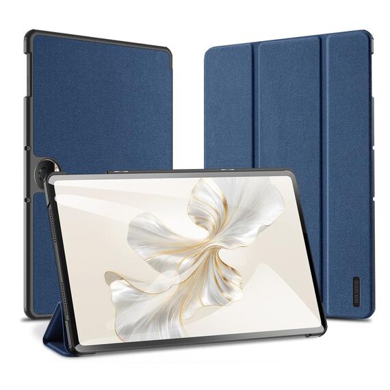 Custodia per tablet in pelle magnetica con texture in tessuto per Honor Pad 9 DUX DUCIS Domo (blu)