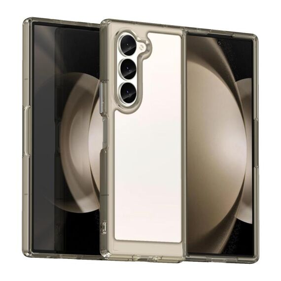 Per Samsung Galaxy Z Fold6 5G Custodia per telefono in TPU ibrido acrilico serie colorata (grigio trasparente)