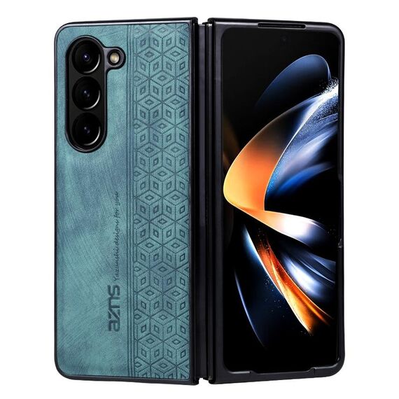 Per Samsung Galaxy Z Fold6 AZNS Custodia per telefono con sensazione di pelle in rilievo 3D (verde)