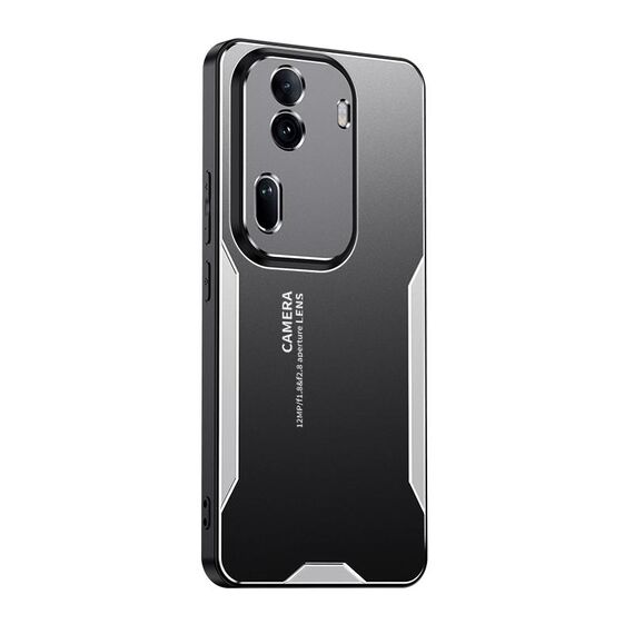 Per OPPO Reno11 Blade Series Custodia per telefono ibrida in metallo TPU (Argento)