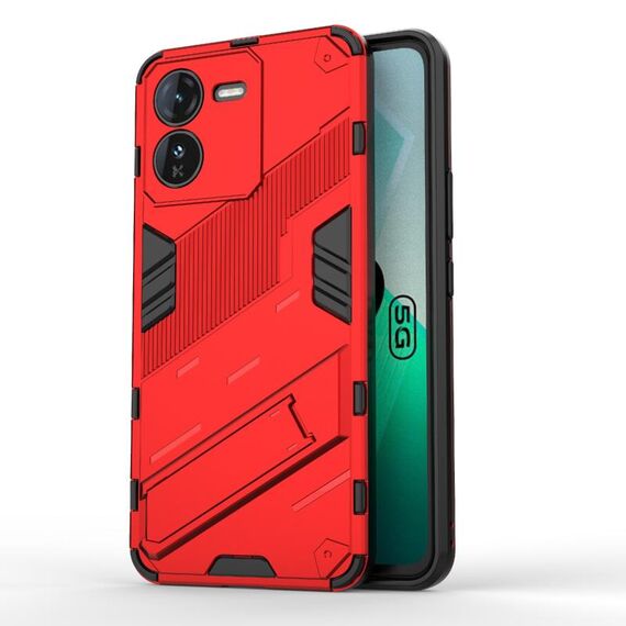 Per vivo iQOO Z9 5G Punk Armor 2 in 1 PC + custodia per telefono in TPU con supporto (rosso)