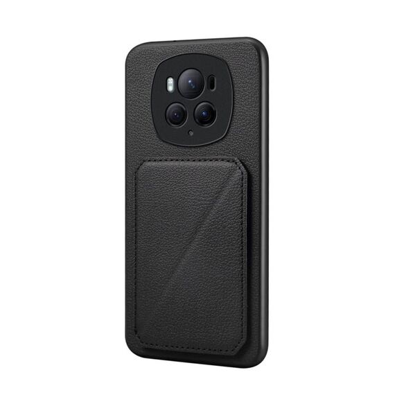 Per Honor Magic6 Pro 5G D04 Custodia per telefono con doppio slot per scheda texture vitello (nero)