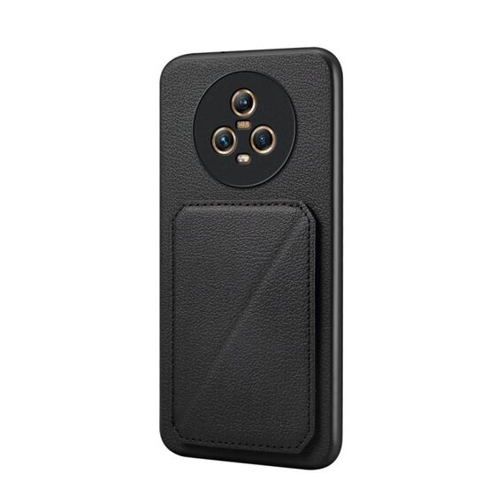 Per Honor Magic5 5G D04 Custodia per telefono con doppio slot per scheda texture vitello (nero)
