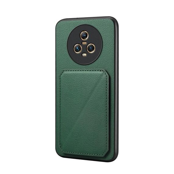 Per Honor Magic5 5G D04 Custodia per telefono con doppio slot per scheda texture vitello (verde)