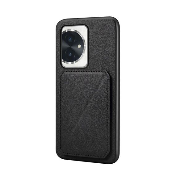 Per Honor 100 D04 Custodia per telefono con doppio slot per scheda texture vitello (nero)