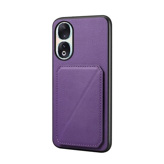 Per Honor 90 D04 Custodia per telefono con doppio slot per scheda texture vitello (viola)