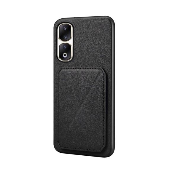 Per Honor 90 Pro D04 Custodia per telefono con doppio slot per scheda texture vitello (nero)