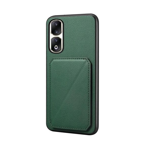 Per Honor 90 Pro D04 Custodia per telefono con doppio slot per scheda texture vitello (verde)