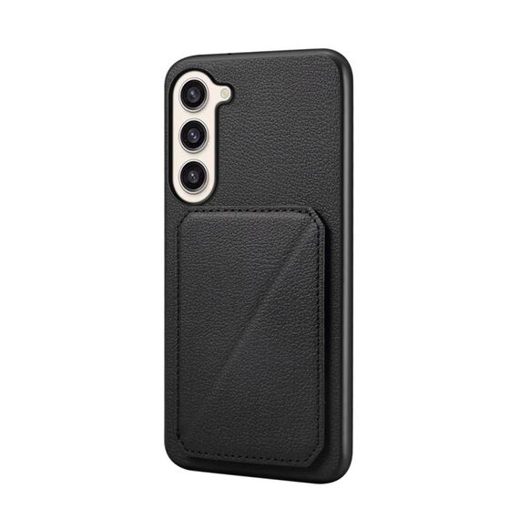 Per Samsung Galaxy S23+ 5G D04 Custodia per telefono con doppio slot per scheda texture vitello (nero)