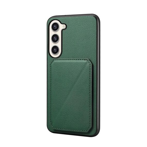 Per Samsung Galaxy S23+ 5G D04 Custodia per telefono con doppio slot per scheda texture vitello (verde)