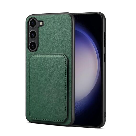 Per Samsung Galaxy S23 FE 5G D04 Custodia per telefono con doppio slot per scheda texture vitello (verde)