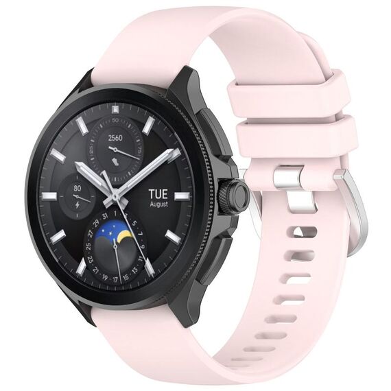 Per Xiaomi Watch 2 cinturino in silicone con fibbia argento lucido liquido (rosa chiaro)
