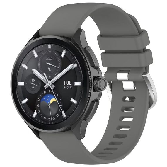 Per Xiaomi Watch 2 cinturino in silicone con fibbia argento lucido liquido (grigio scuro)