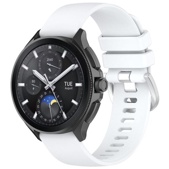 Per Xiaomi Watch 2 cinturino in silicone con fibbia argento lucido liquido (bianco)