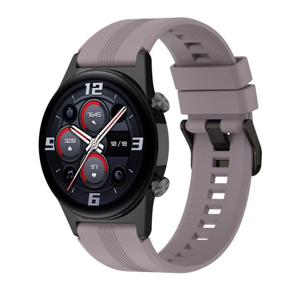 Per Honor Watch GS 4 cinturino in silicone con fibbia in acciaio inossidabile a strisce (viola)