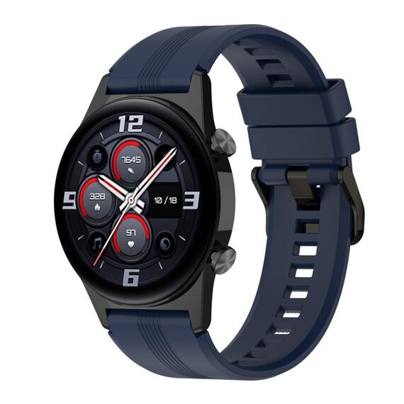 Per Honor Watch GS 4 cinturino in silicone con fibbia in acciaio inossidabile a strisce (blu notte)