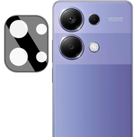 Per Xiaomi Poco M6 Pro 4G imak Pellicola per lenti in vetro integrata ad alta definizione Versione nera