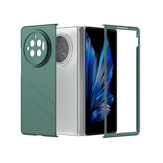 Per vivo X Fold3 PC Custodia per telefono antiurto con vernice diamantata con texture smerigliata (verde scuro)