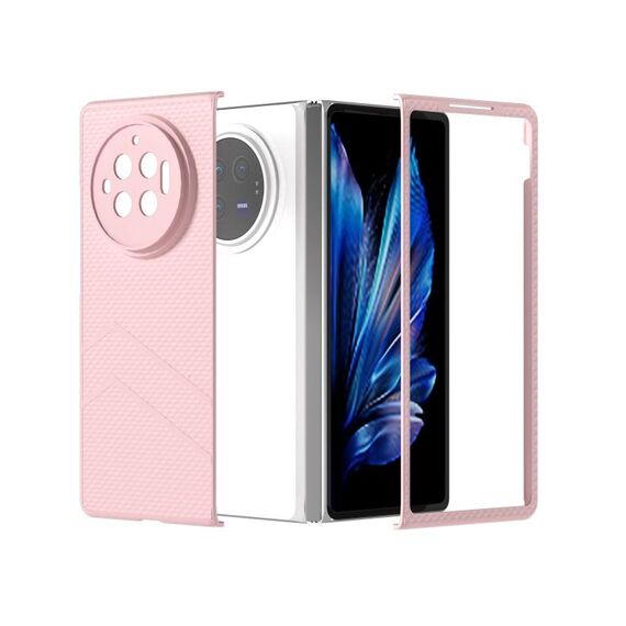 Custodia per telefono antiurto con vernice diamantata texture smerigliata per PC per vivo X Fold3 (rosa)