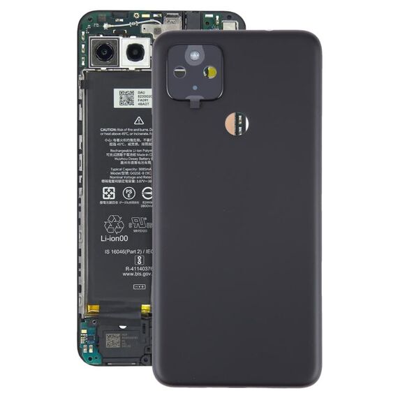 Per la copertura posteriore della batteria di Google Pixel 4A 5G con copriobiettivo della fotocamera (nero)