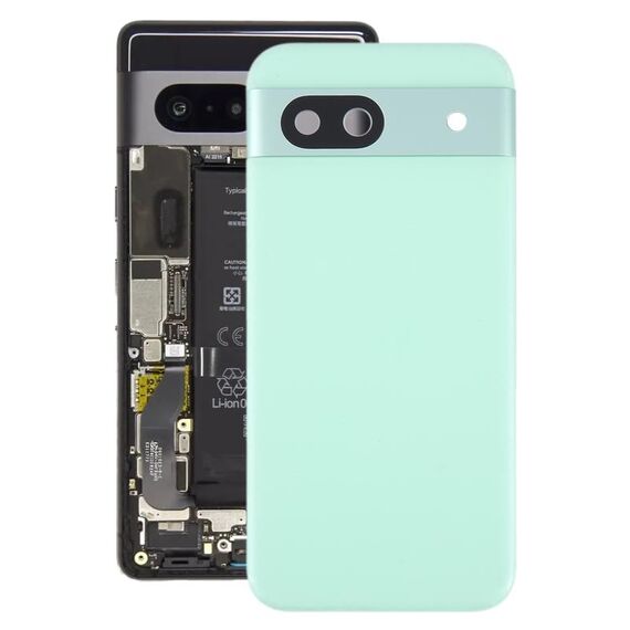 Per la copertura posteriore della batteria di Google Pixel 8A con copriobiettivo della fotocamera (verde)