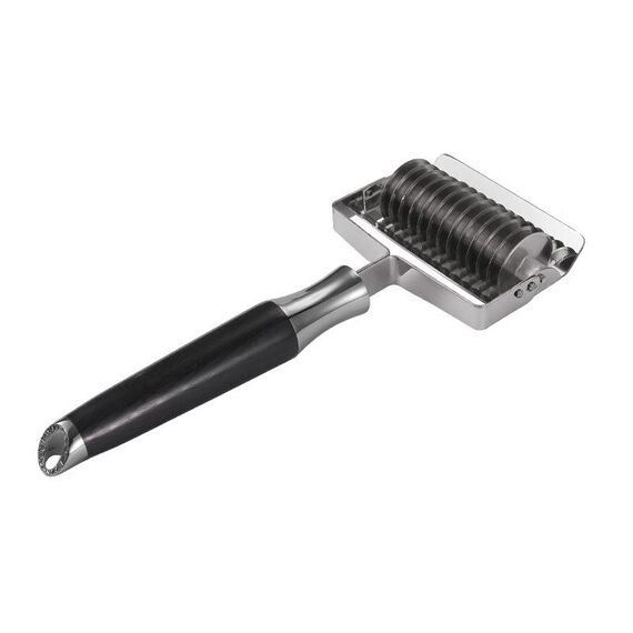 Taglierina per noodle da cucina ispessimento spada multifunzionale con spingitore in acciaio inossidabile 304, stile: manico in legno di colore nero 5 mm