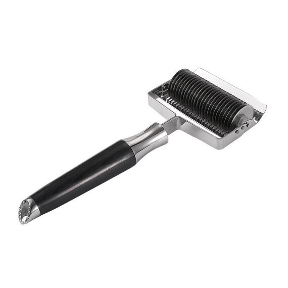 Taglierina per noodle da cucina ispessimento spada multifunzionale con spingitore in acciaio inossidabile 304, stile: manico in legno di colore nero 2,5 mm