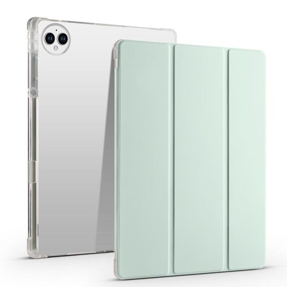Per vivo Pad3 Pro Custodia tablet in pelle TPU trasparente pieghevole 3 con slot per penna (verde chiaro)