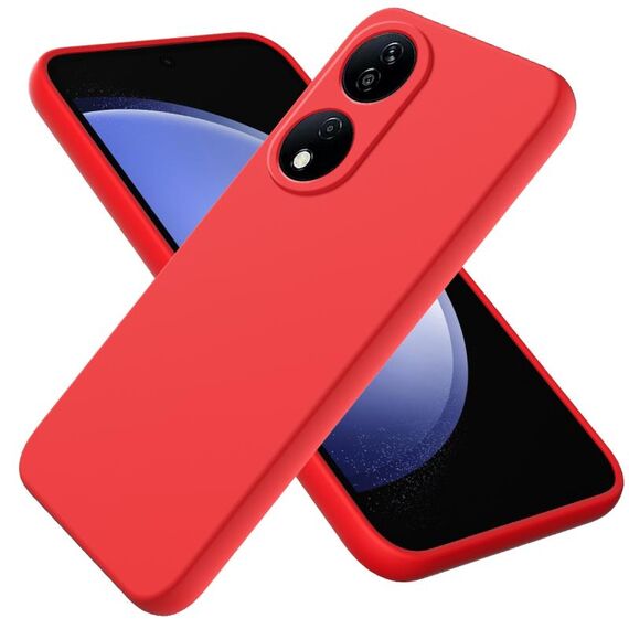 Custodia per telefono antiurto in silicone liquido Smart Pure Color per Honor 90 (rossa)