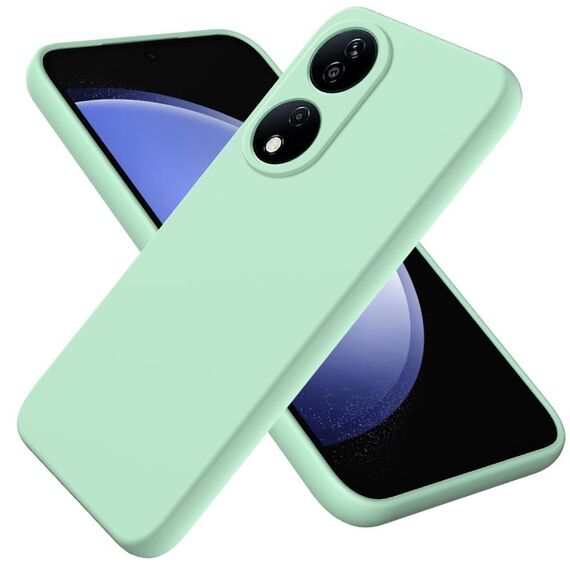 Custodia per telefono antiurto in silicone liquido Smart Pure Color per Honor 90 (verde)