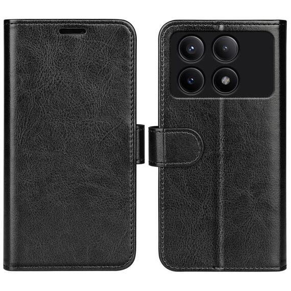 Custodia per cellulare in pelle con vibrazione orizzontale per Xiaomi Redmi K70E R64 (nera)