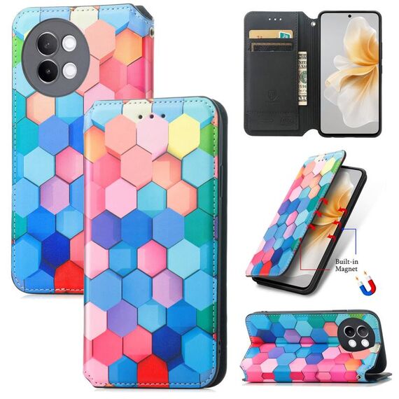 Per vivo S18e CaseNeo Custodia per telefono in pelle magnetica colorata (cubo colorato)