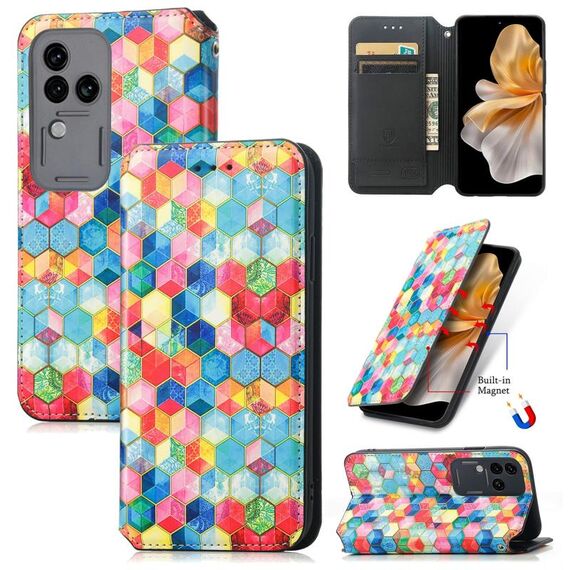 Per vivo S18 Pro CaseNeo Custodia per telefono in pelle magnetica colorata (Magic Space)