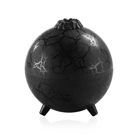 Umidificatore per aromaterapia D612 USB plug-in colorato gradiente atmosfera luce fiamma crepa (nero)