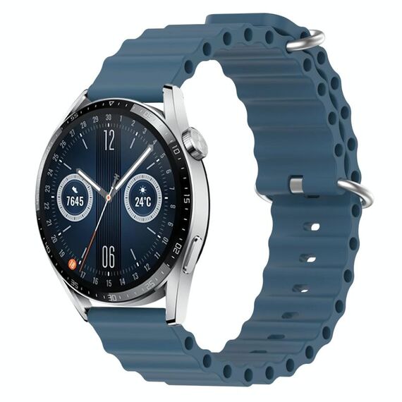 Per Huawei Watch GT3 46mm 22mm Cinturino in silicone a tinta unita stile oceano (grigio roccia)