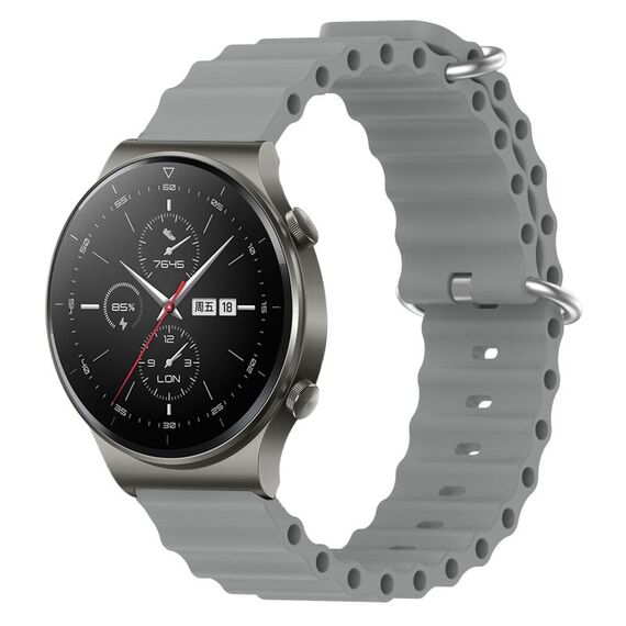 Per Huawei GT2 Pro 22mm Cinturino in silicone a tinta unita stile oceano (grigio)