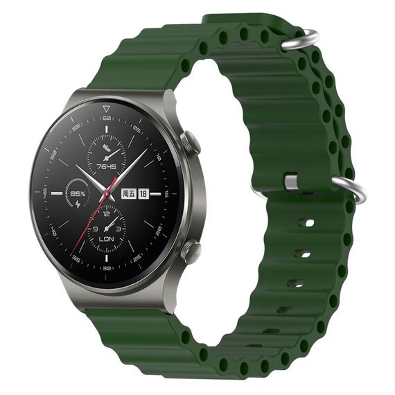 Per Huawei GT2 Pro 22mm Cinturino in silicone a tinta unita stile oceano (verde militare)