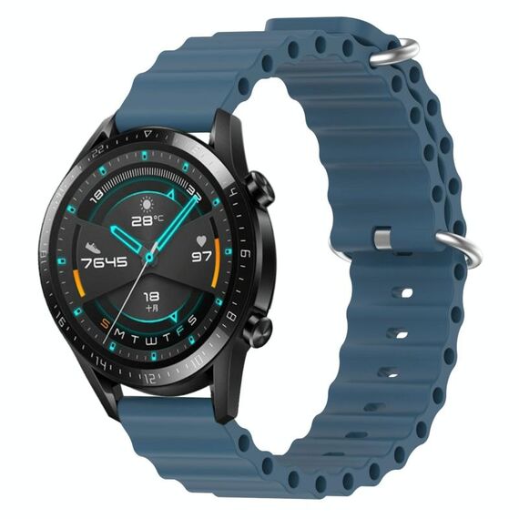 Per Huawei GT2 46mm 22mm Cinturino in silicone a tinta unita stile oceano (grigio roccia)